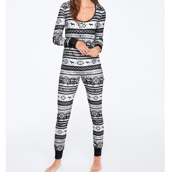 NEW VS PINK sleep one-piece onesie pajamas - Picture 2 of 4